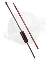 3A ThreeZero The Walking Dead Season 7 Morgan Jones: Wooden Staff With Shoulder Sheath