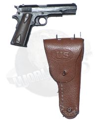 DiD Toys WWII US 2nd Ranger Battalion: M1911 With Leather Holster