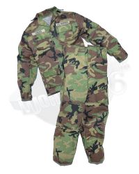 DamToys MC SAW Gunner Urban Warfare Exercises Gunnery Sergeant Crews: Woodland Camouflaged BDU Shirt & Trousers