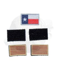 Dam Toys Operation Red Wings - Navy SEALS SDV Team 1 Corpsman: 3-Piece Patch Set (Texas & US Desert Flag)