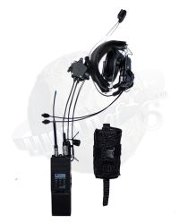 DamToys Extreme Zone Agent Hugh Laphroaig: Tactical Headset With PTT, AN/PRC-148 MBITR Radio & Pouch