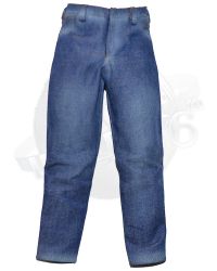 DJ Custom Hollywood Time: Worn Denim Trouser Pants (Blue)
