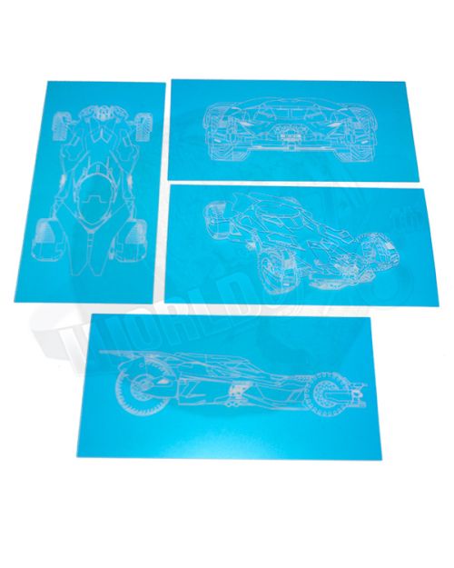 Daftoys The Engineer: Batmobile Variation Blueprints x 4 (Blue)