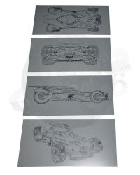 Daftoys The Engineer: Batmobile Variation Blueprints x 4 (Gray)