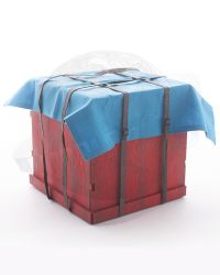 Flagset Eat Chicken Series Doomsday Survivors: Wooden Box (Red), Tarp (Blue) & Straps (Brown)