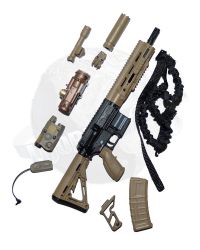 Mini Times SEAL Team Navy Special Forces: HK416 Rifle With EOTECH EXPS2 Sight, LA5 PEQ Laser, Tango Grip, Scout Light Low Profile Mount, Suppressor & Sling