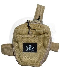Mini Times SEAL Team Navy Special Forces: Drop Leg Utility Pouch with Skull and Swords Calico Jack Patch (Tan)
