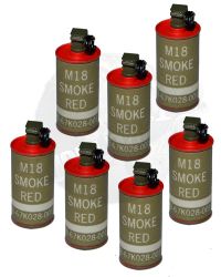 Soldier Story USMC 2nd Marine Expeditionary Battalion In Afghanistan Helmand Province: M18 Smoke Flash Bang Grenade x 7 (Red)
