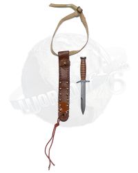 Soldier Story WWII U.S. 101st Airborne Div. 1st Battalion 506th PIR, Private First Class: M3 Trench Knife With M6 Leather Scabbard (Metal)