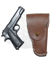 Toy Soldier Modern Warfare .45 Colt Handgun (Black) with Leather Holster
