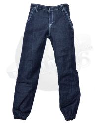 World Box Technical Geek: Jean Trousers With Dharma Prints On The Back Pockets (Blue)