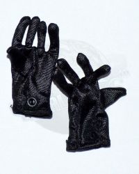 DiD George S. Patton: Functional Leather Gloves With Button (Black)