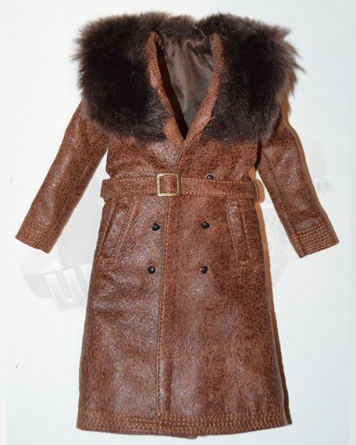 Asmus Toys The Hateful 8 Series Daisy Domergue: Leatherlike Overcoat With Fur Collar & Functional Buttons (Brown)