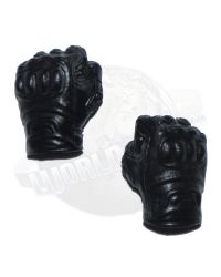 Hot Heart The Dark Warrior: Fisted Tactical Gloved Hand Set (Black)