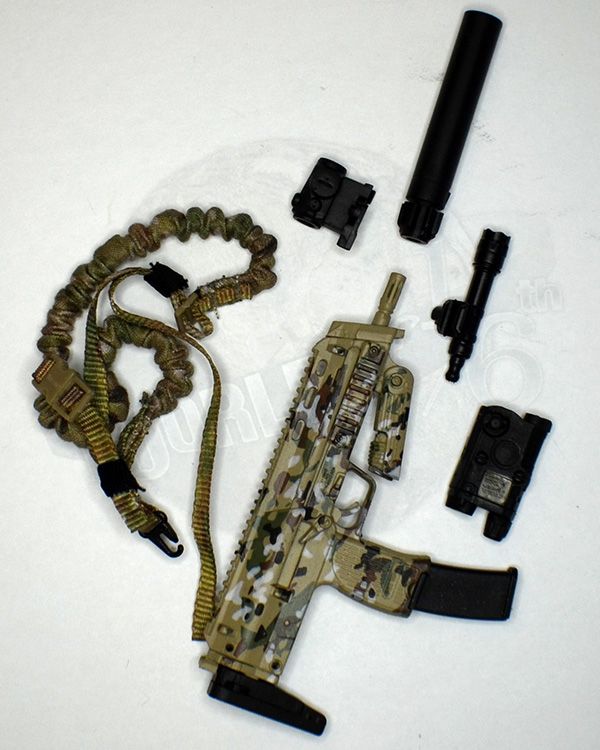 Mini Times US Navy SEAL Team Six: MP7 Rifle (Earth) With Sight, Laser, Suppressor & Sling