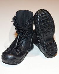 OneSix Verse Toys Frank Stealth Set: Leatherlike Fabric Tactical Boots (Black)