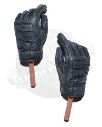 Soldier Story Weathered Tactical Gloved Hand Set With Wrist Pins (Black)