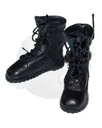 Toys Soldier Leather Tactical Combat Boots (Black)
