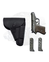 Dragon Models Ltd. WWII Axis PPK Pistol With Molded Holster & Two Magazines