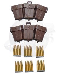 Dragon Models Ltd. Konrad Molded K98 Rifle Ammunition Pouches x 2 (Brown)