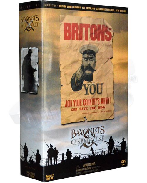 Sideshow Collectibles Bayonets & Barbwire Series 2 World War 1 WWI Brittish Lewis Gunner 1st Battalion Lancashire Fusiliers, 29th Division